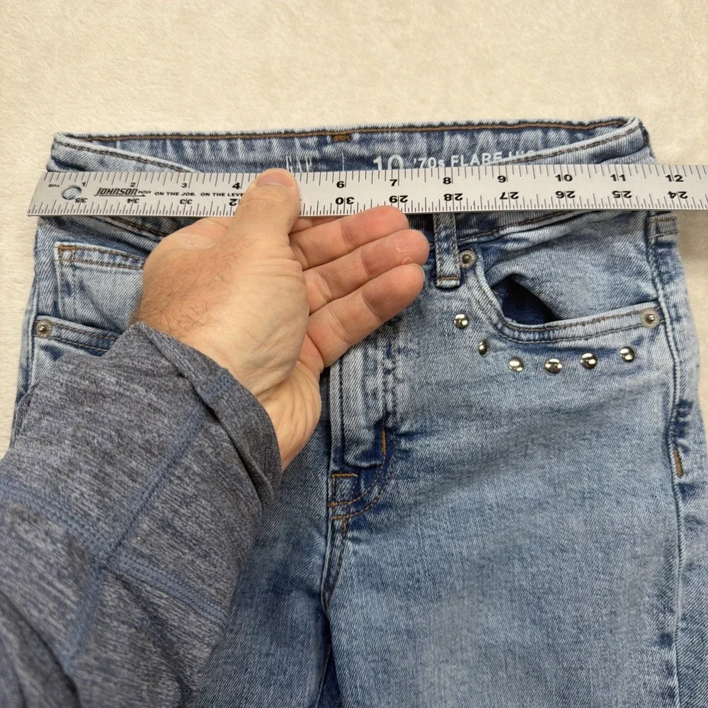 Gap Kids 70s Flare Jeans Girls 10‎ High Rise Light Wash Stretch Denim